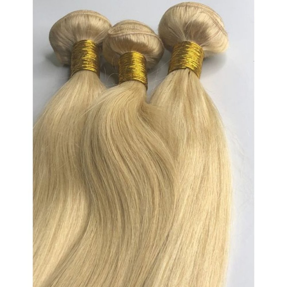 High Quality Human Hair Extensions Blonde Straight 14" inches